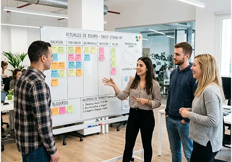 Rituales de equipo: cómo diseñar la daily, las reuniones de decisión y los acuerdos que sostienen el rendimiento