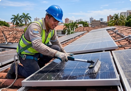 Mantenimiento de paneles solares: limpieza y conservación