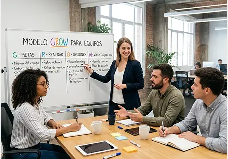 Modelo GROW para equipos: cómo adaptarlo a una sesión grupal y a las reuniones de desempeño