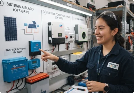 Tipos de sistemas fotovoltaicos: on grid, off grid e híbrido, y cómo decide un instalador cuál diseñar