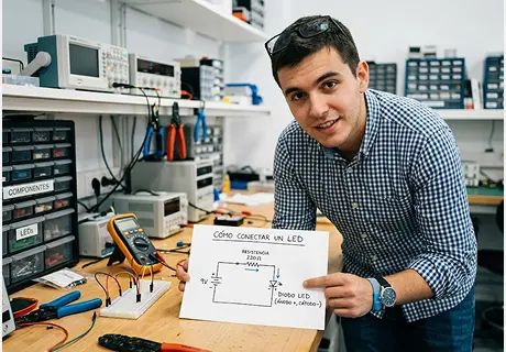 Cómo conectar un LED correctamente (con resistencia y sin quemarlo)