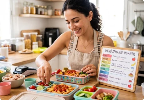 Menú semanal infantil: cómo diseñarlo para niños de 1 a 5 años con el plato saludable, un presupuesto real y una plantilla