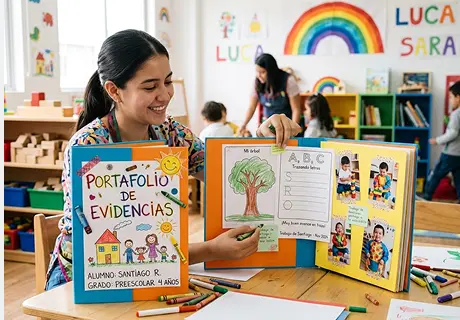 Portafolio de evidencias en preescolar: qué incluir, cómo organizarlo y cómo usarlo para evaluar y conversar con las familias