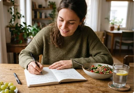Diario de alimentación consciente: cómo registrar lo que comes (sin contar calorías)